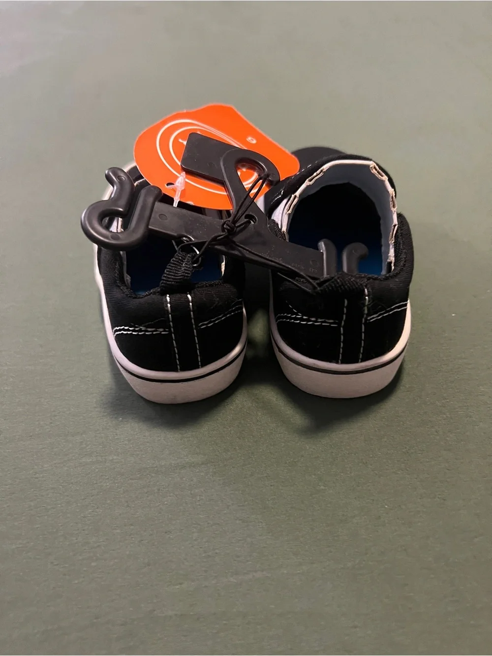 Black Slip-On Canvas Sneakers with White Trim Baby Size 6